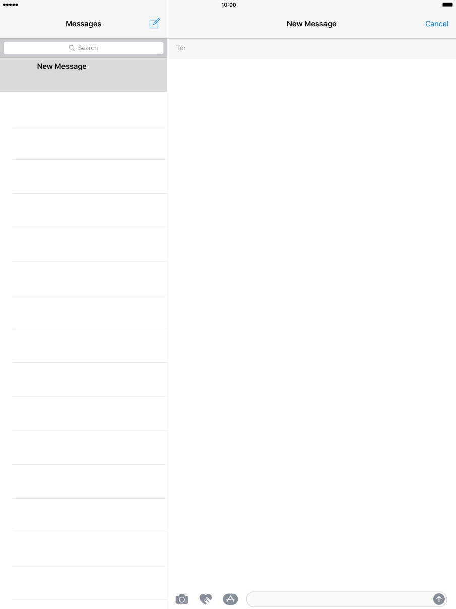 Press the search field and key in the first letters of the recipient's name.