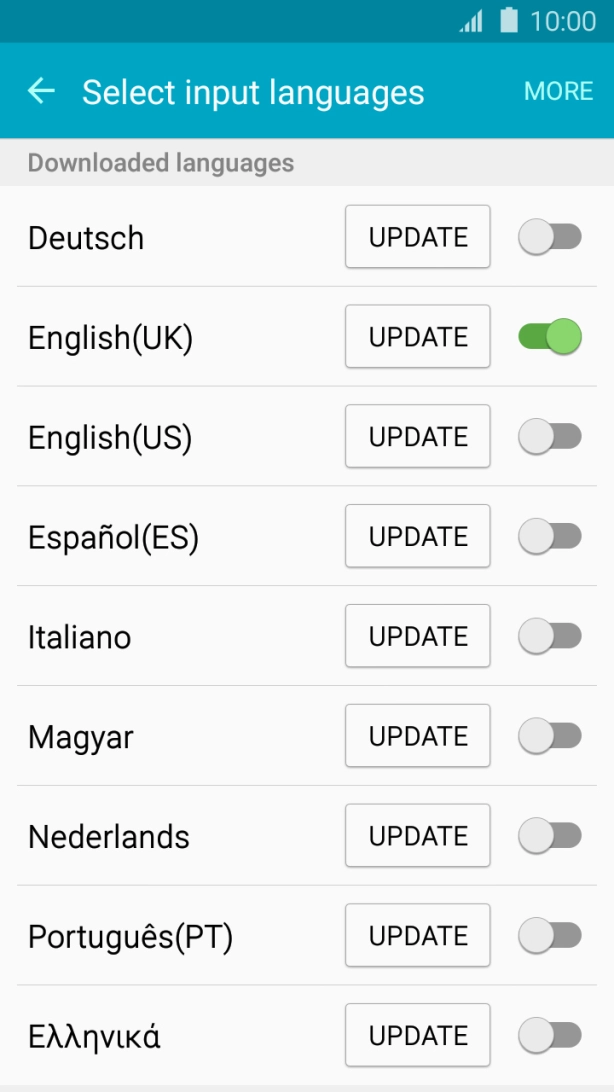 Press the required language to add it.