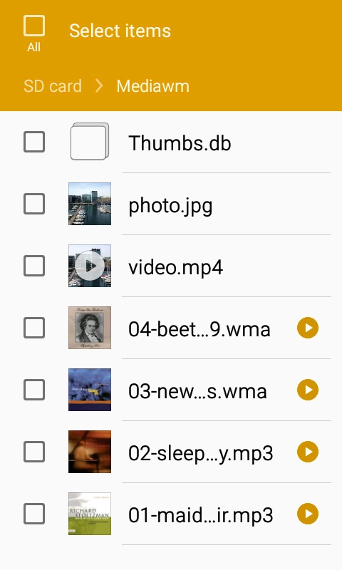 Press the required file.