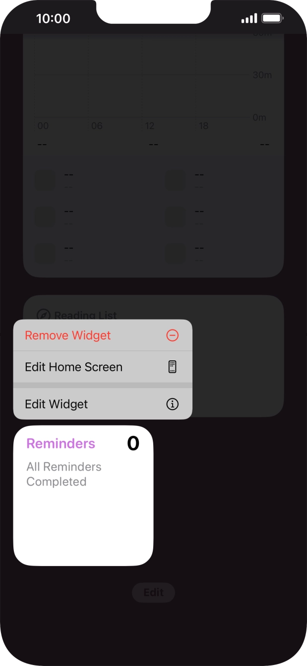Press Remove Widget.