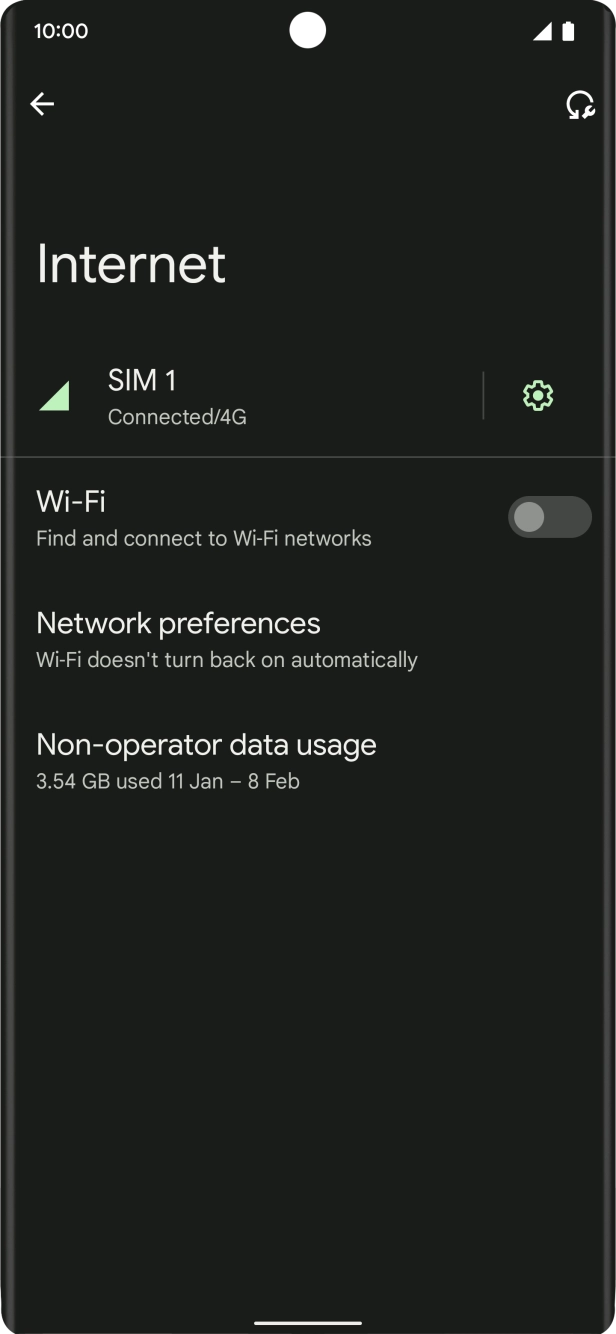 Press the settings icon.