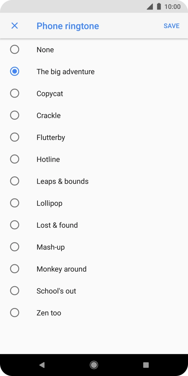 Press the different ring tones to hear them.