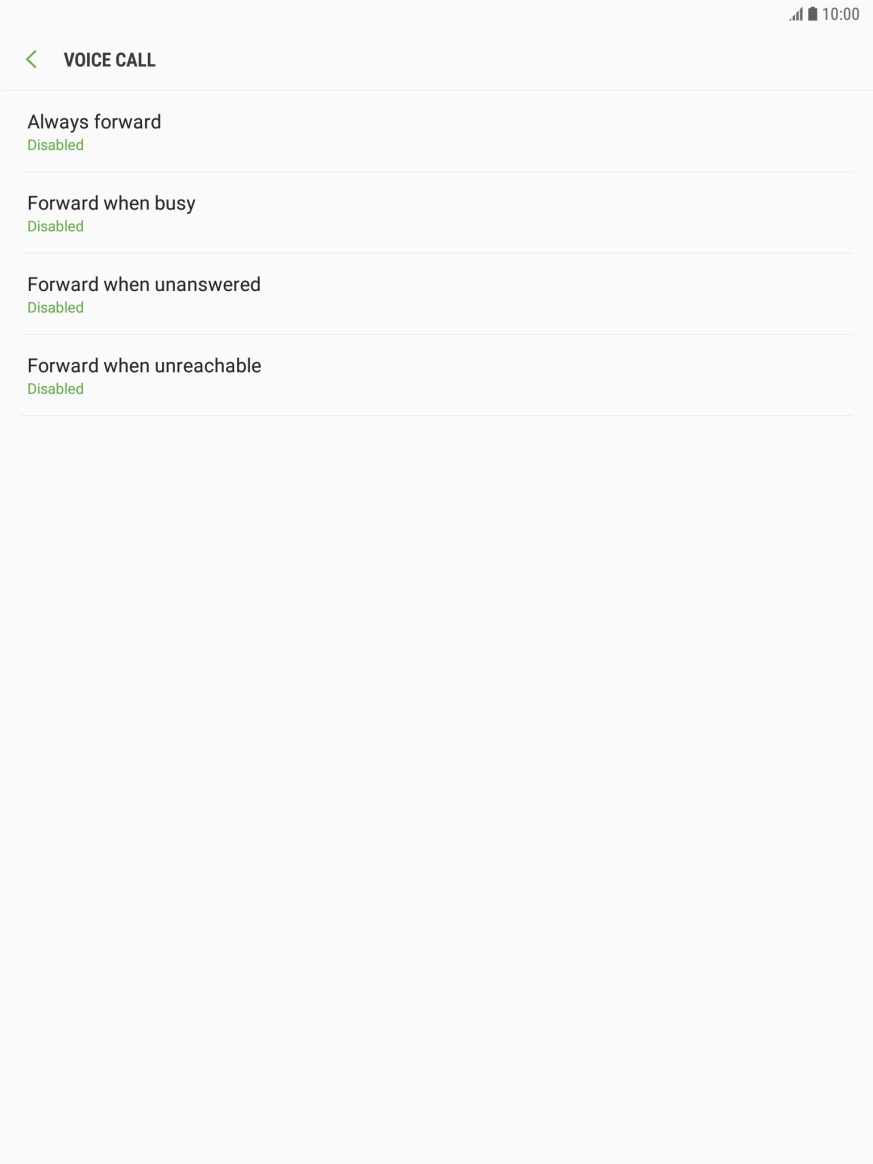Press the required divert type.