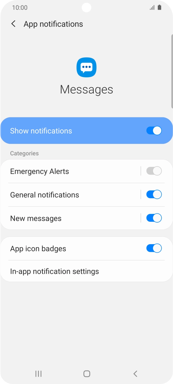 Press the indicator next to 