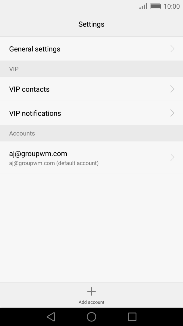Press the required email account. Press the required email account.