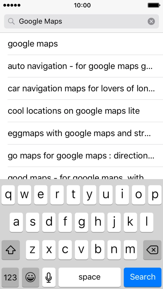 Key in Google Maps and press Search.