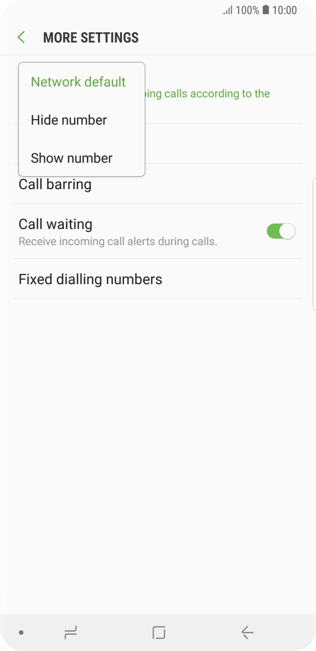 Press Show number to turn on caller identification.