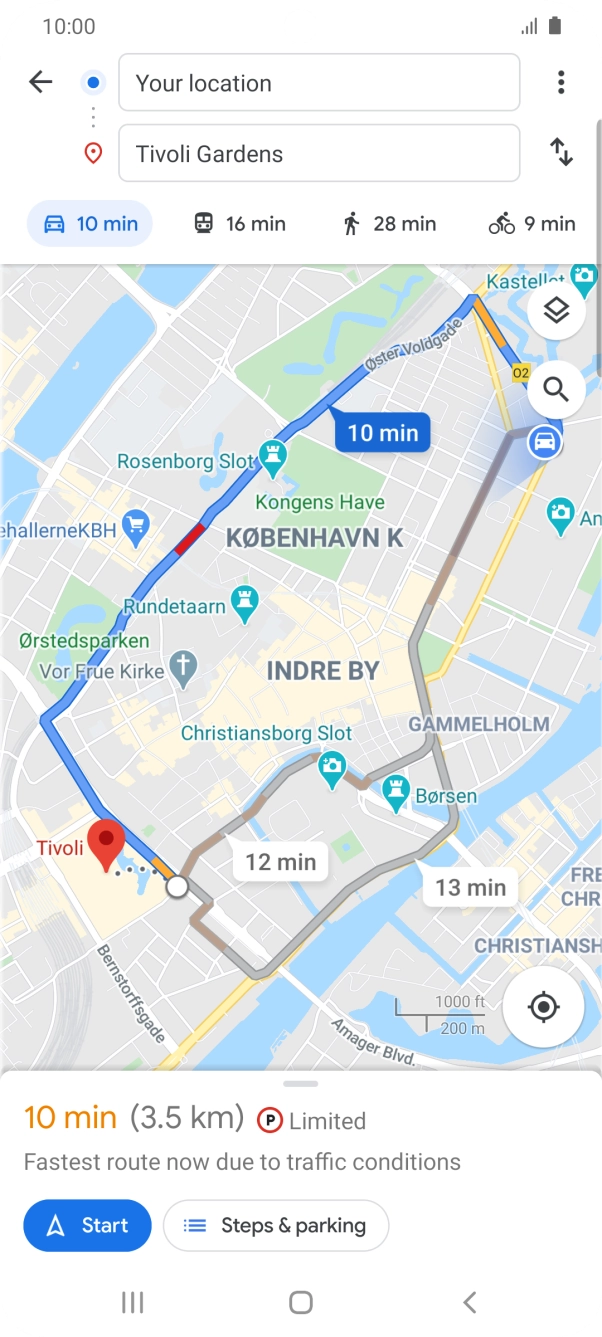 Press the required mode of transportation.