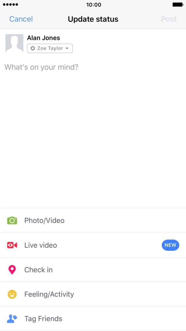 Press the text input field.