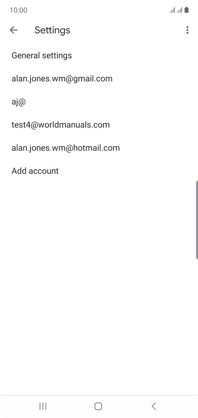 Press the required account.