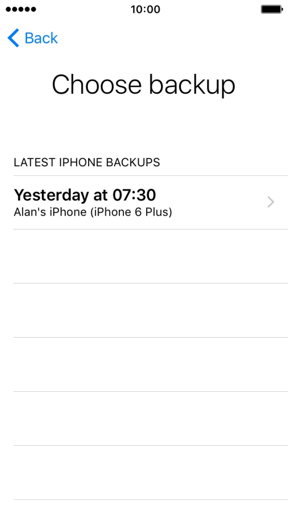 Press the required backup and your phone restores the contents of the selected backup. Follow the instructions on the screen to complete the activation.