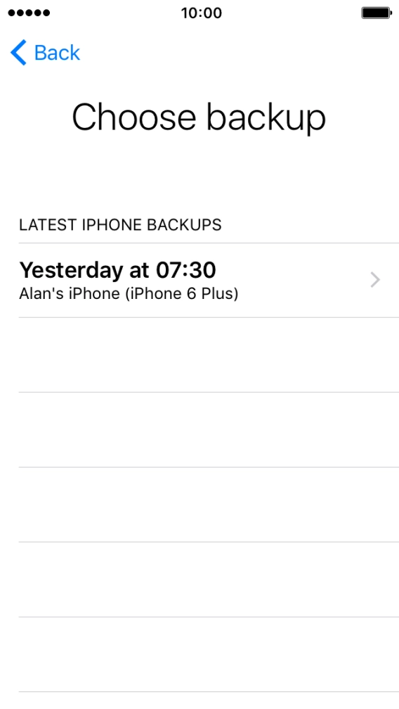 Press the required backup and your phone restores the contents of the selected backup. Follow the instructions on the screen to complete the activation.