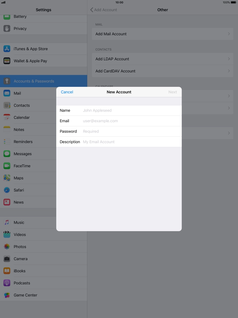 Press Name and key in the required sender name.