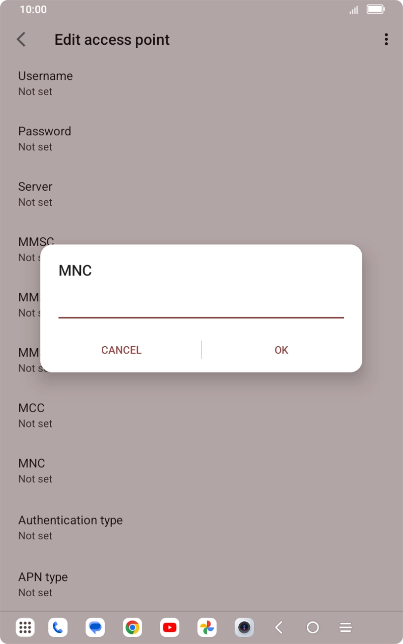 Key in 01 and press OK.