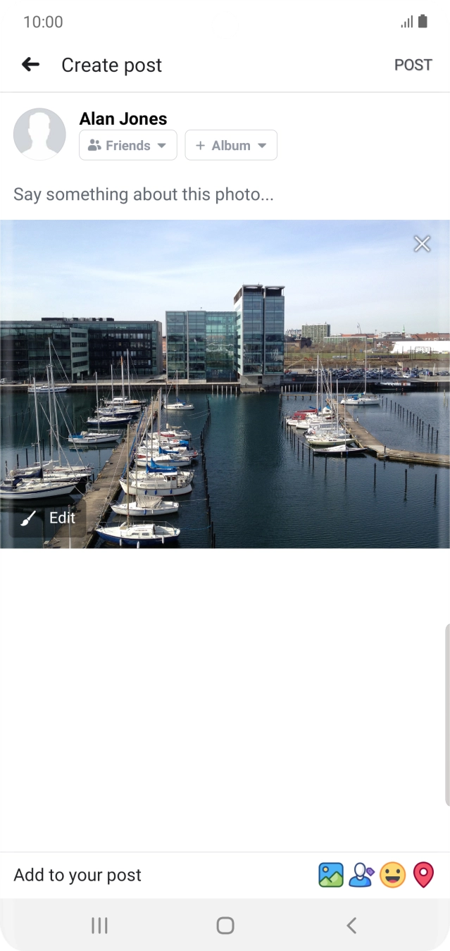 Press the text input field and write the required text.