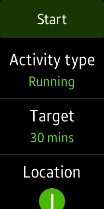 Press Activity type.