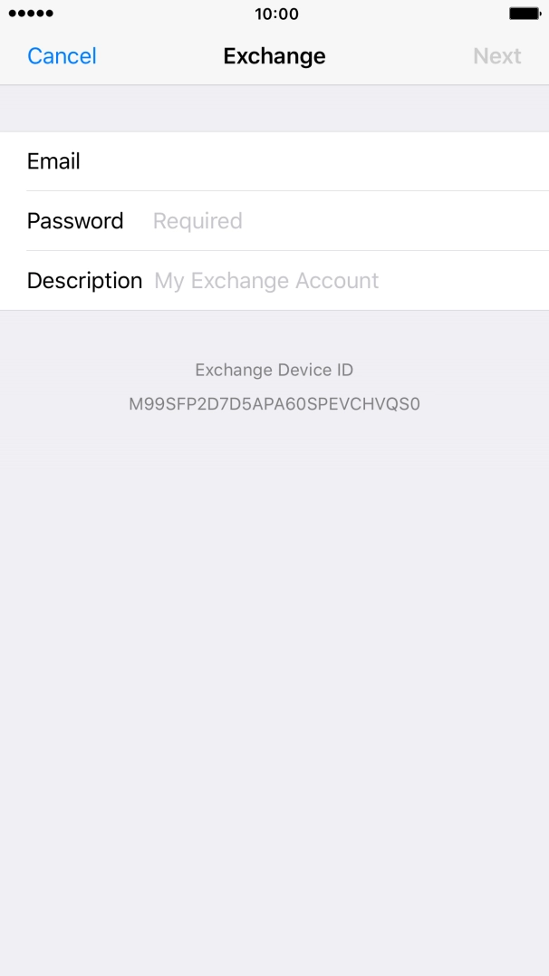 Press Password and key in the password for your email account.