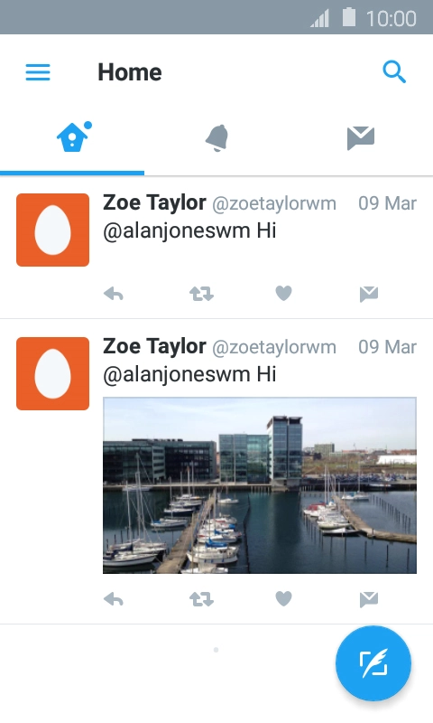 Press the new tweet icon.