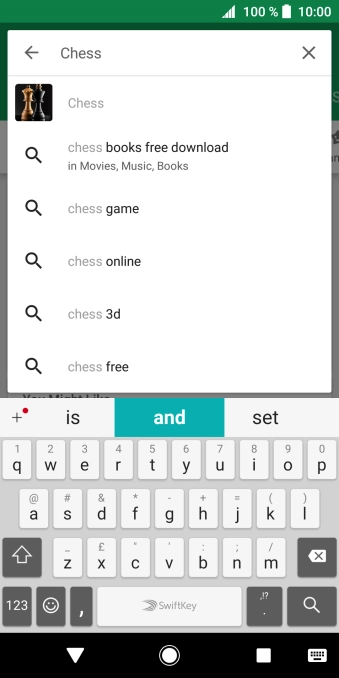 Key in the name or subject of the required app and press the search icon.