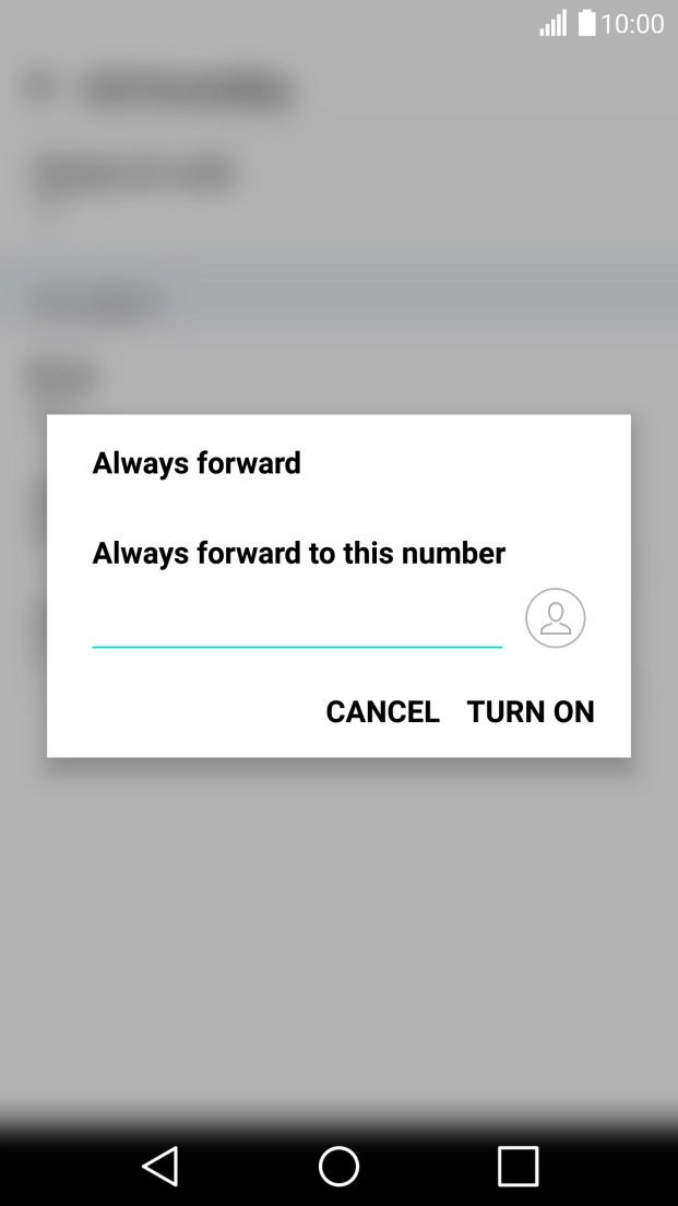Key in +61101 and press TURN ON.