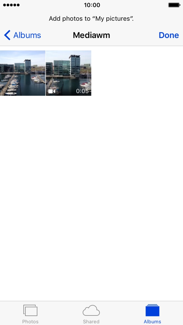 Press the required picture or video clip.