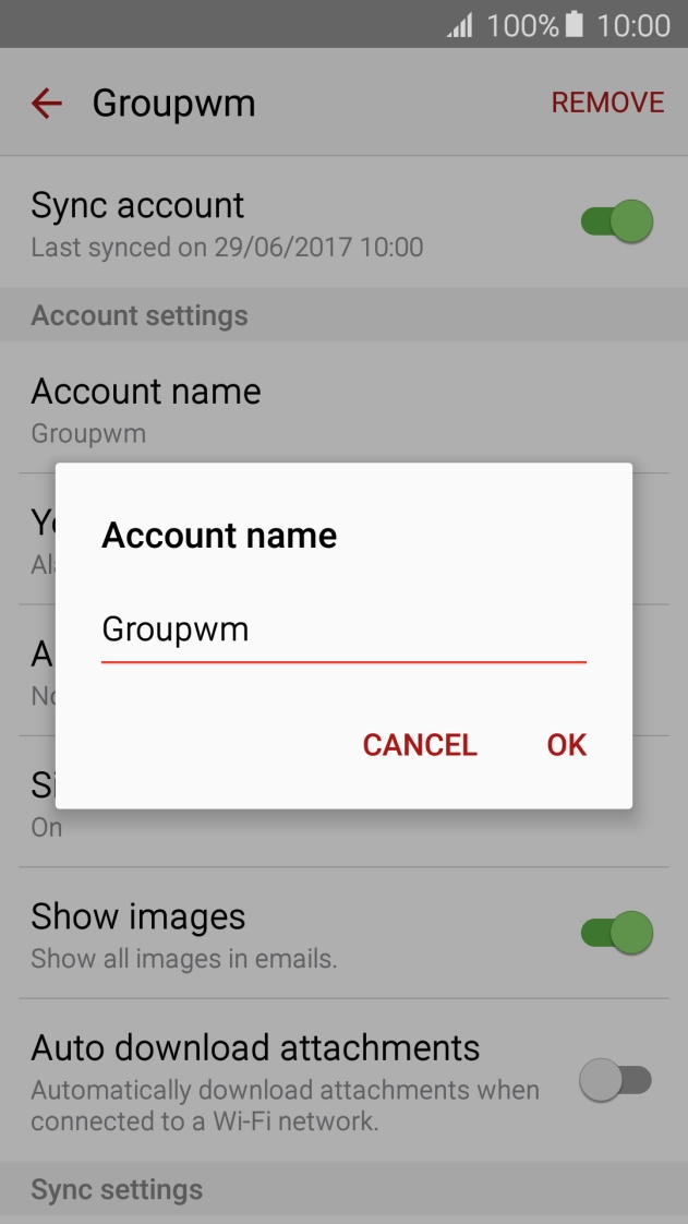 Key in the required name and press OK.