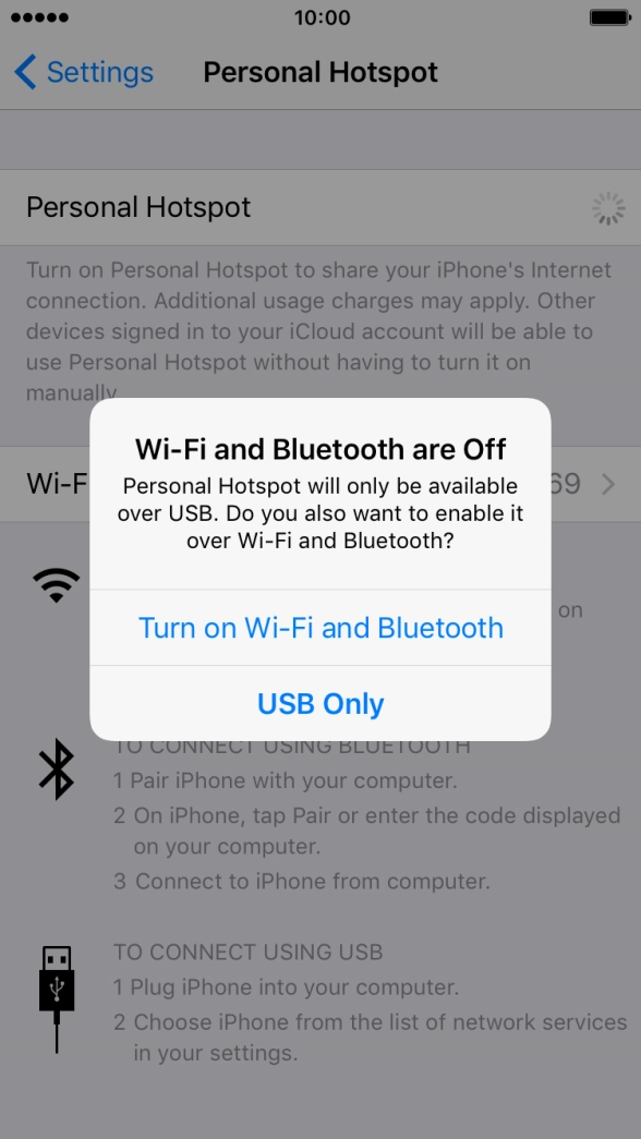 Press Turn on Wi-Fi and Bluetooth. Press Turn on Wi-Fi and Bluetooth.
