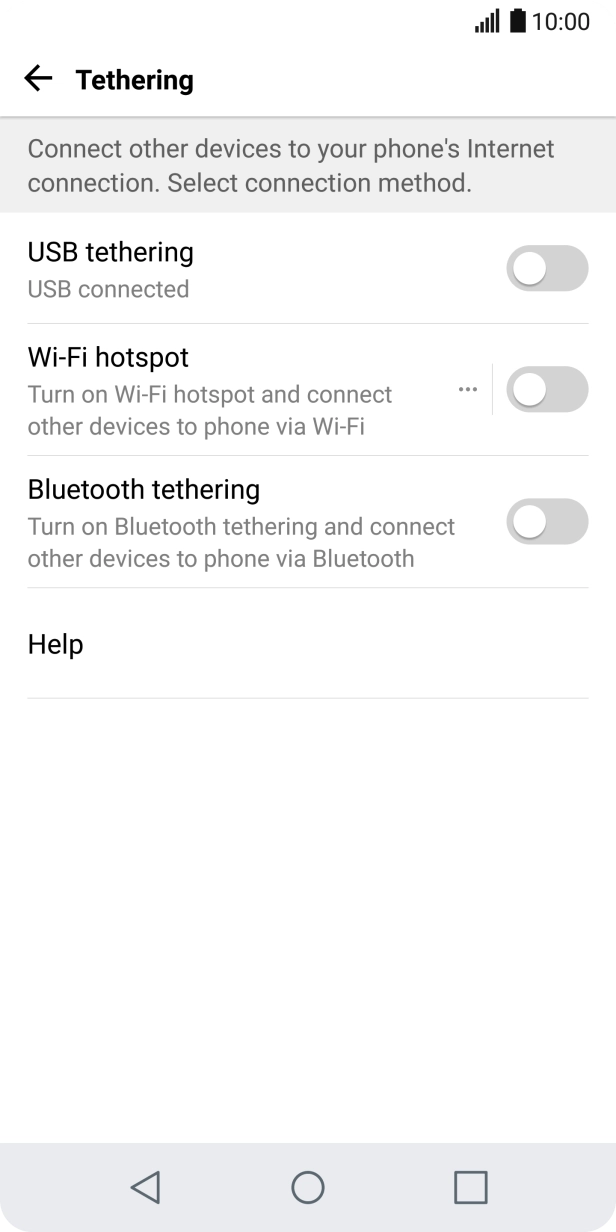 Press Wi-Fi hotspot.