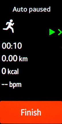 Press Finish to end an activity.