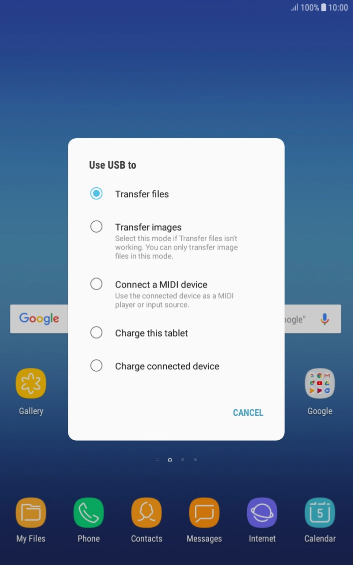 Press Transfer files.