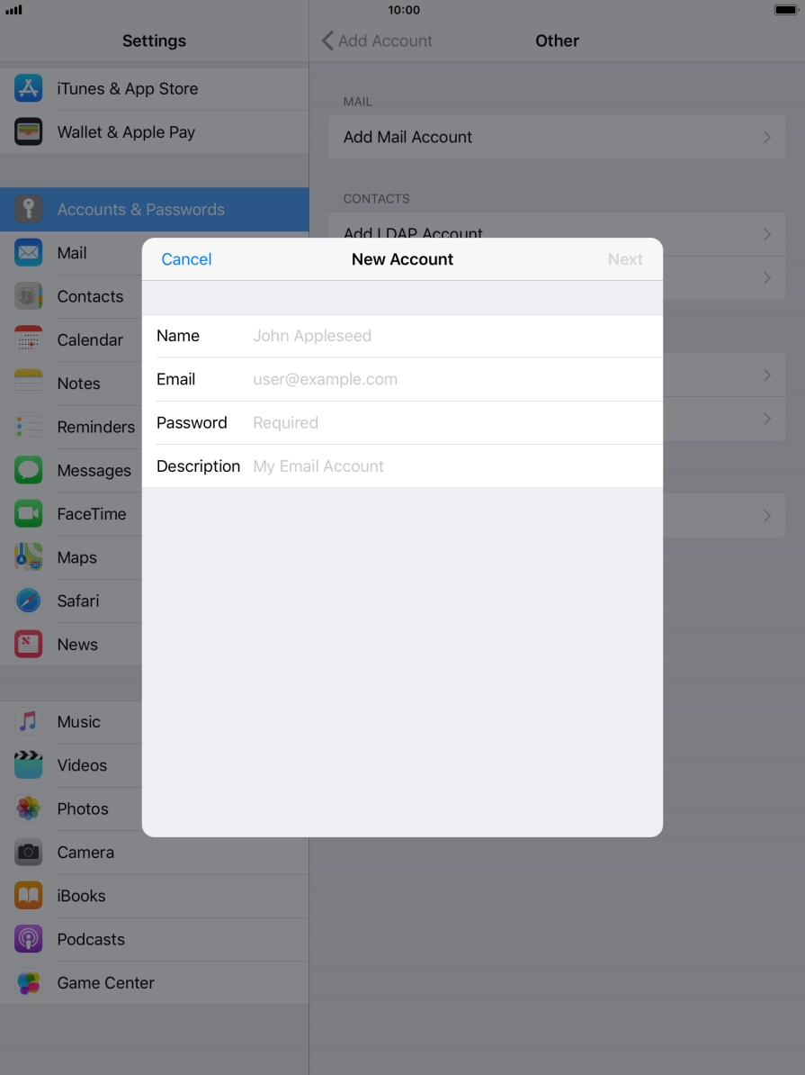 Press Name and key in the required sender name.