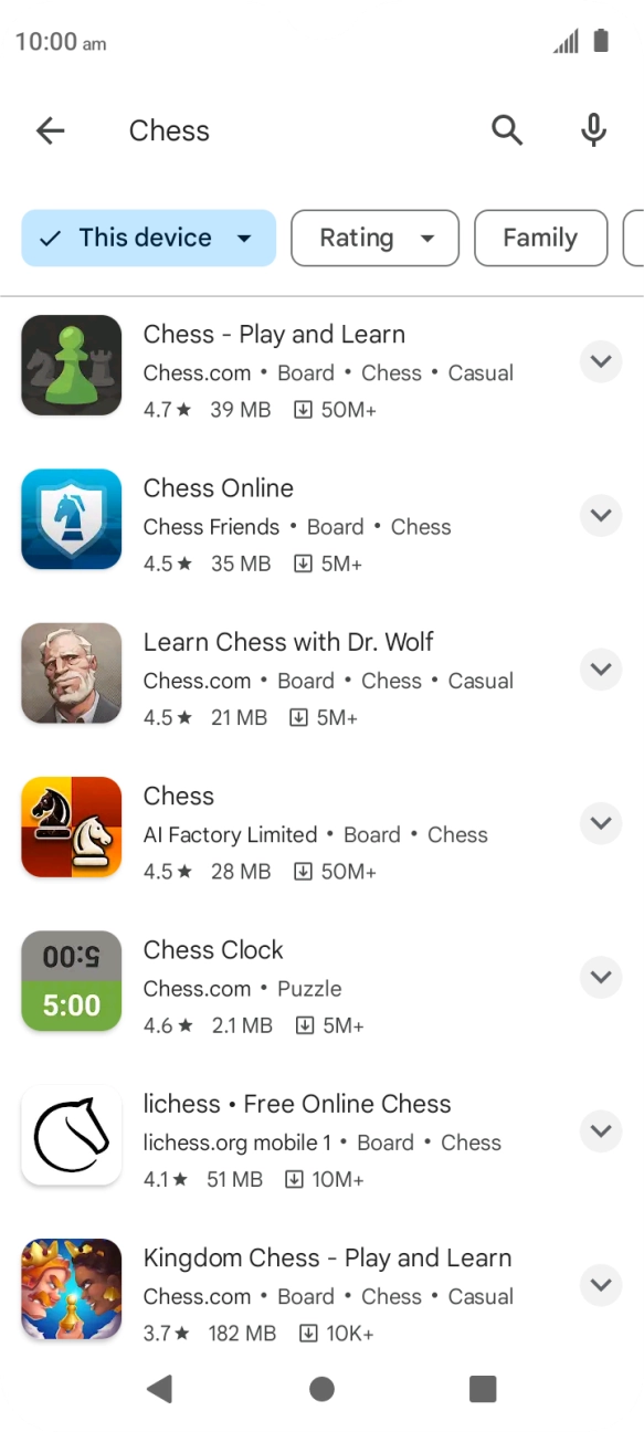 Press the required app.