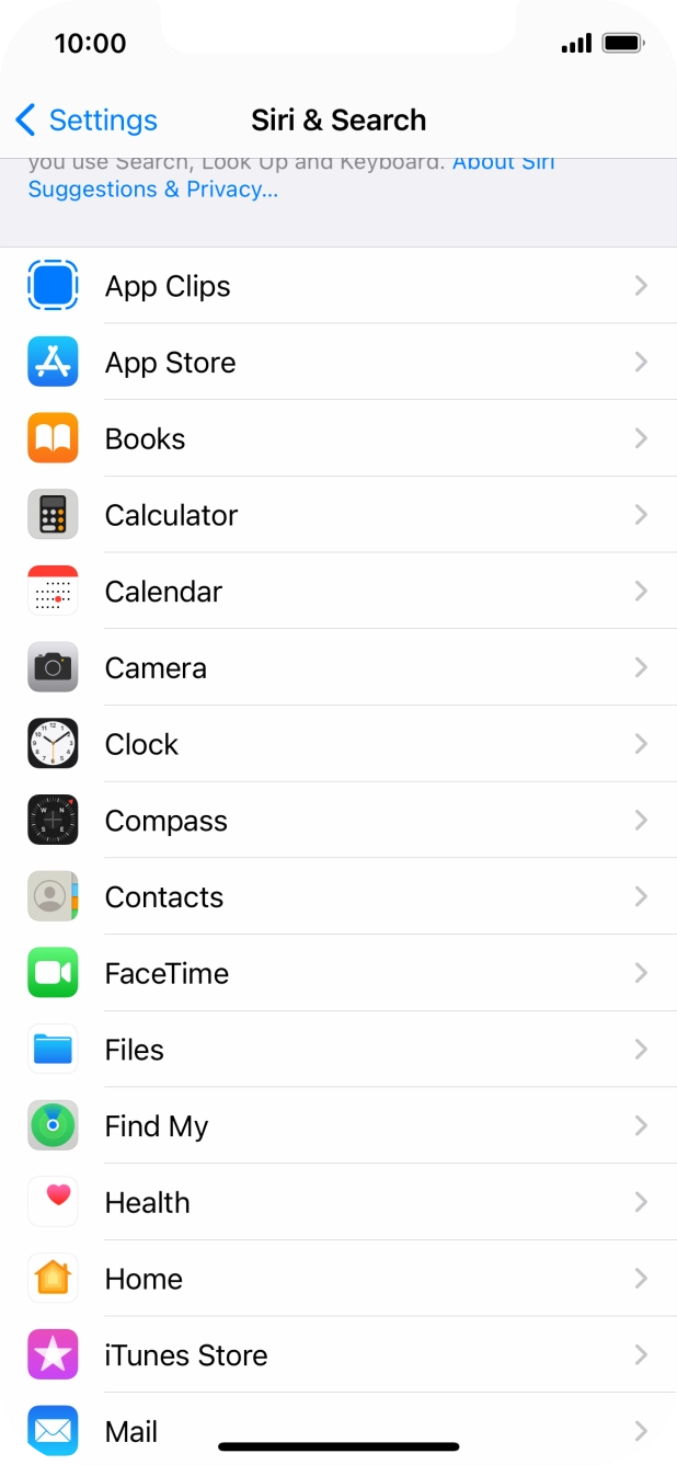 Press the required application. Press the required application.