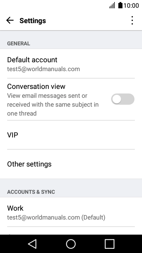 Press Default account.