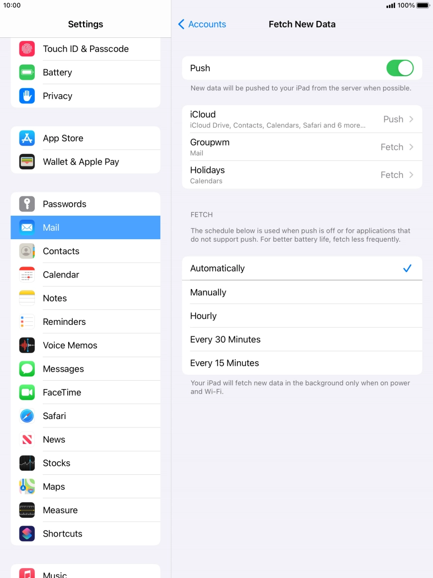 Press the indicator next to 