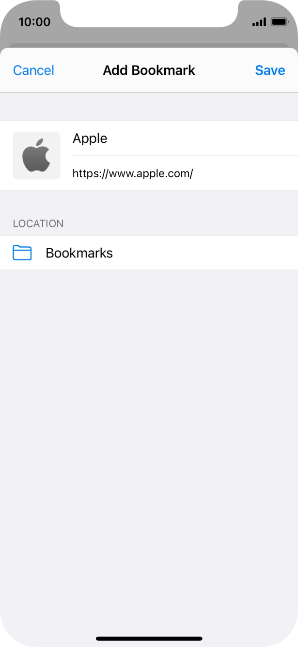 Key in the required name of the bookmark and press Save.