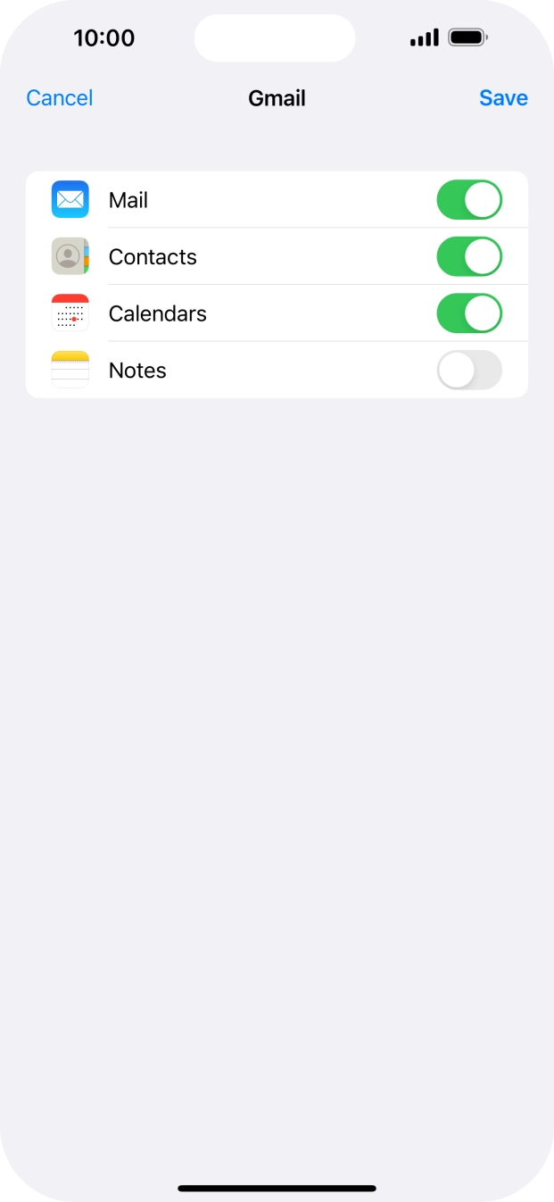 If this screen is displayed, your email account has been recognised and set up automatically. Follow the instructions on the screen to key in more information and finish setting up your phone.