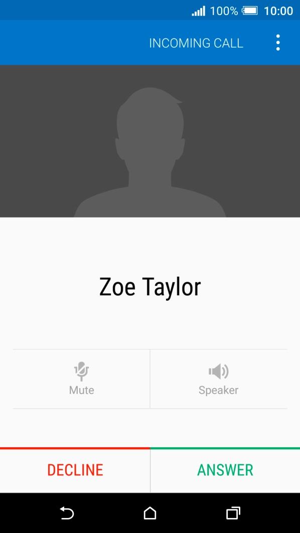 When you have an ongoing call, a new call is signalled by a sound. Press ANSWER to answer the new call.