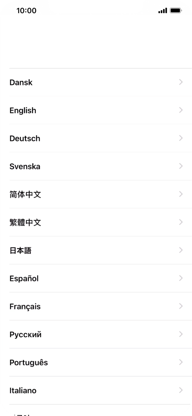Press the required language. Press the required language.