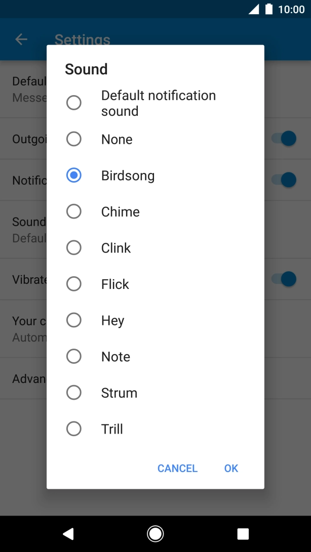 Once you've found a message tone you like, press OK.