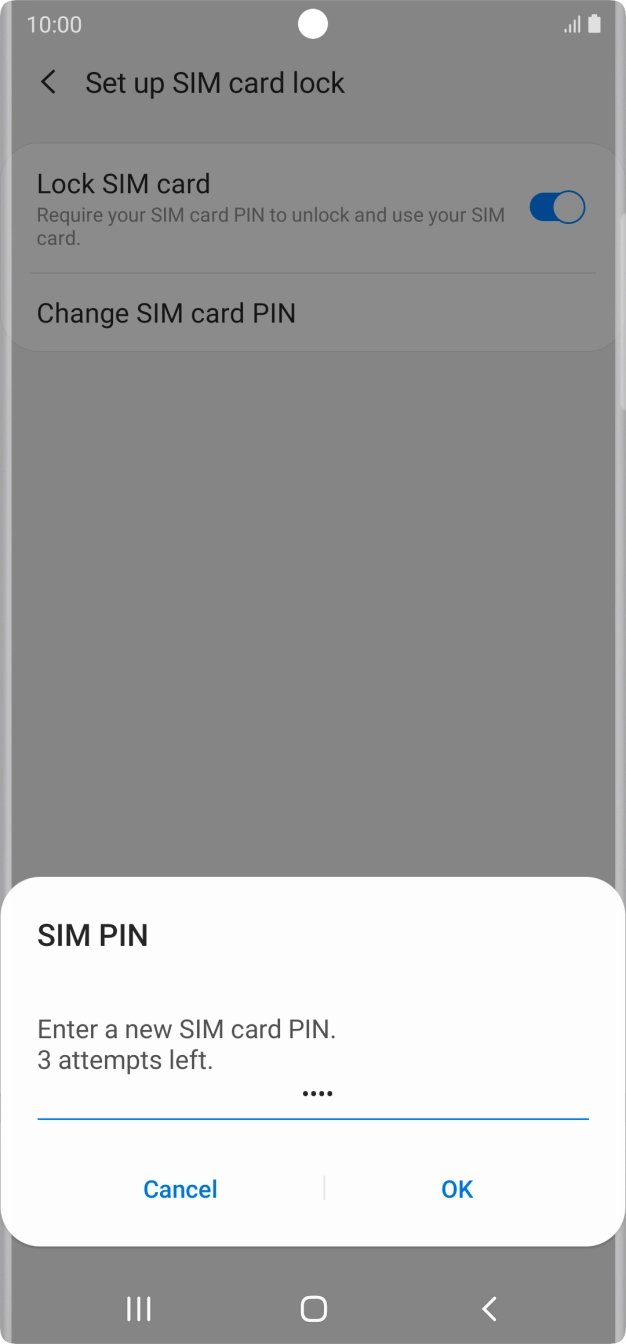 Key in a new four-digit PIN and press OK.