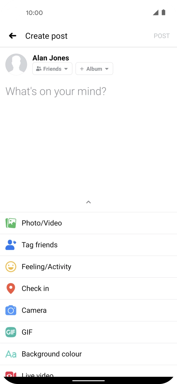 Press the text input field.