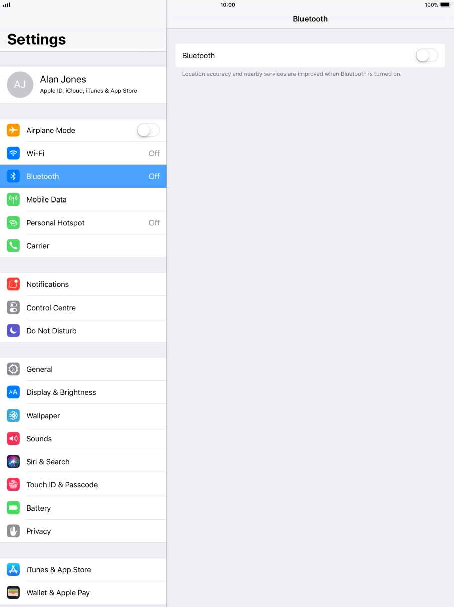 Press the indicator next to 