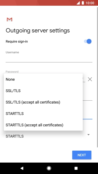 Press SSL/TLS. Press SSL/TLS.
