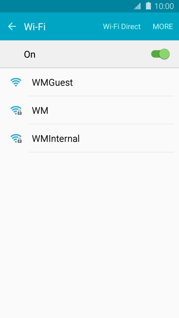 Press the required Wi-Fi network.