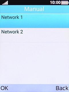 Select the required network. Select the required network.