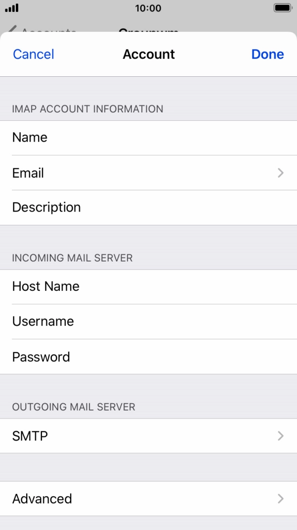 Press SMTP. Press SMTP.