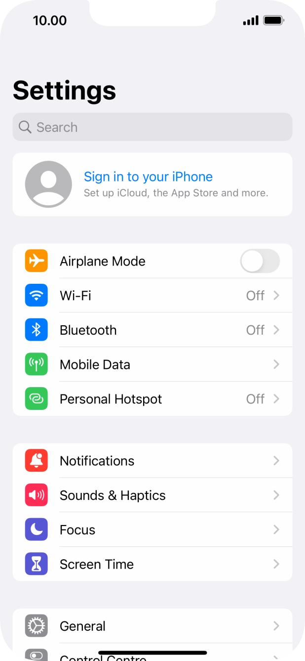 Press Sign in to your iPhone.