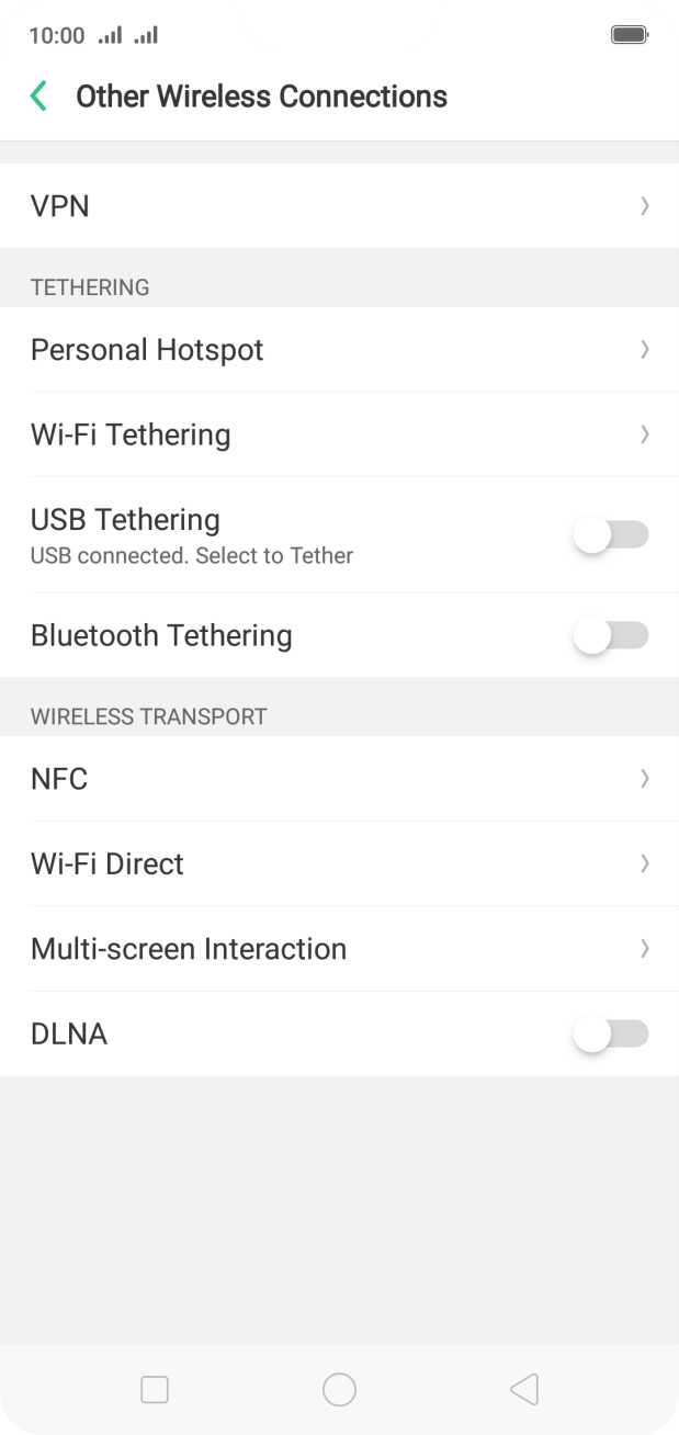 Press Personal Hotspot.