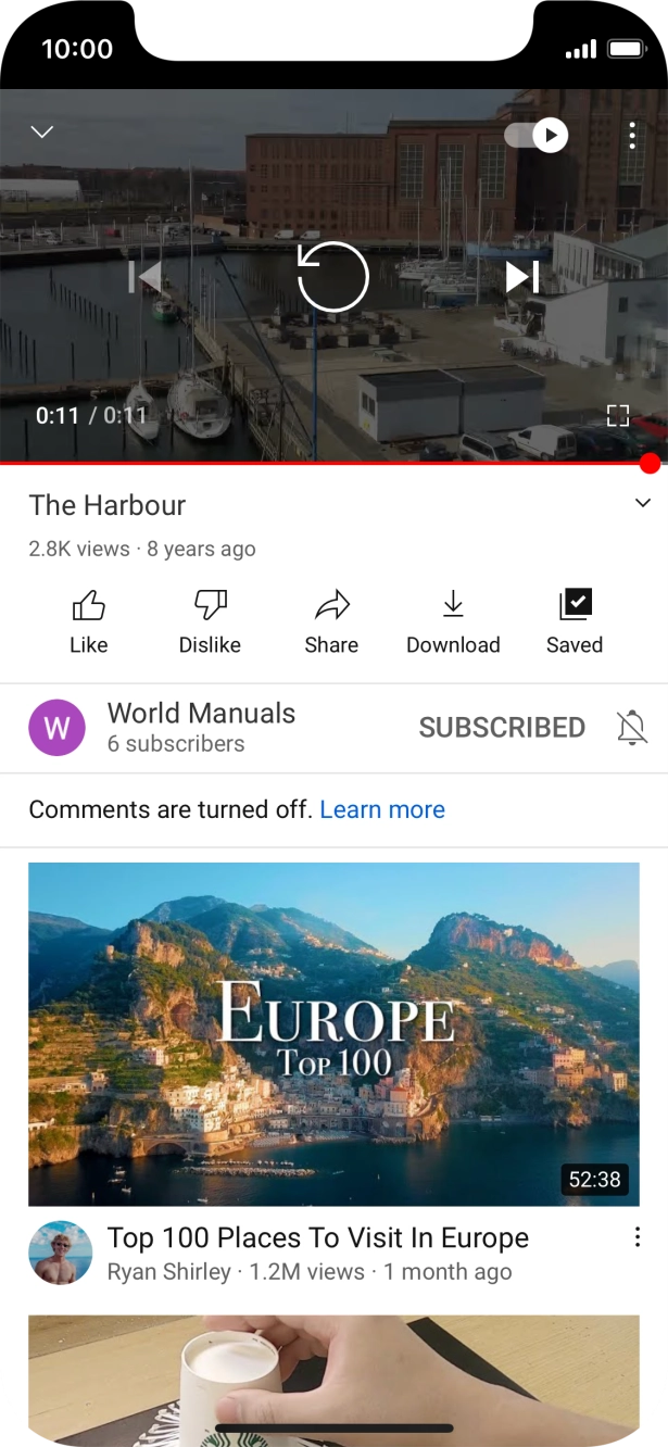 Slide your finger upwards starting from the bottom of the screen to return to the home screen.